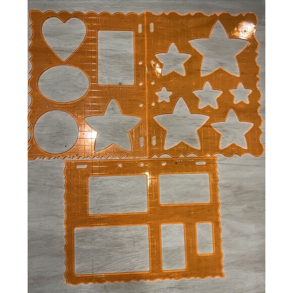 Fiskars Stencil Template Scrapbook Art Craft Design Lot Of 16 Letters Shapes - Picture 5 of 6
